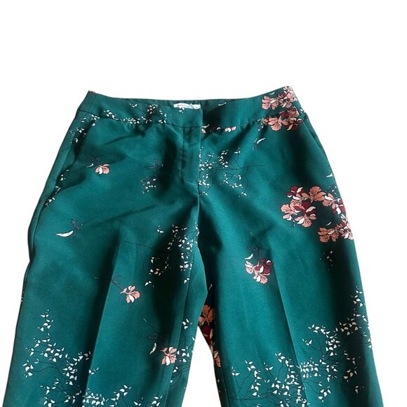Carolina Belle Green Floral Print Slacks Trousers Pants Ankle Size 6 Women's - Picture 3 of 13